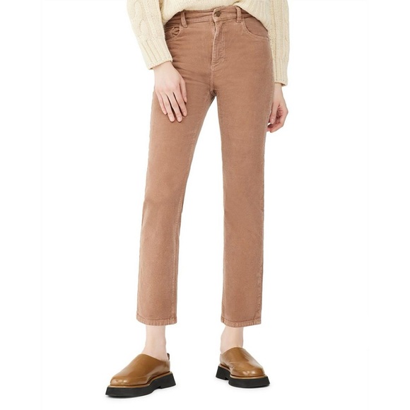 DL1961 Patti Cordury High Waisted Straight Leg Corduroy Tan Size 29 - Picture 1 of 16